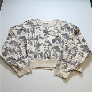 TAYLOR SWIFT  THE ERAS TOUR CROPPED BEIGE PULLOVER